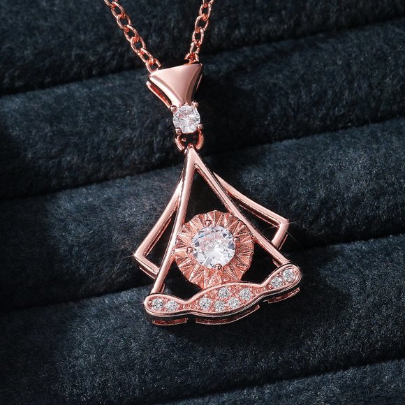 🌸Shiny Unique Shape Rose Gold Plated Necklace for Women, MARR9003 - Picture 1 of 6